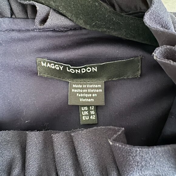 Maggy London Ruffle Short Sleeve Pocket Sheath Dress office Chic 12 - Picture 6 of 9